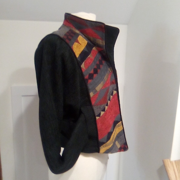 Vintage 80s  Imported Fabric Tapestry Bolero Jacket - Picture 2 of 16